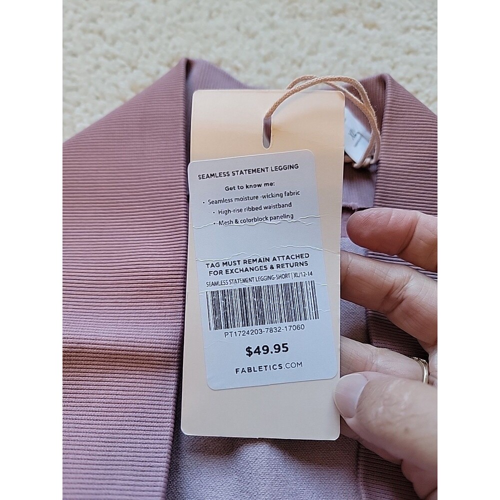 Demi Lovato Fabletics Seamless Statement Leggings XL Mauve Pink NWT - Picture 5 of 9